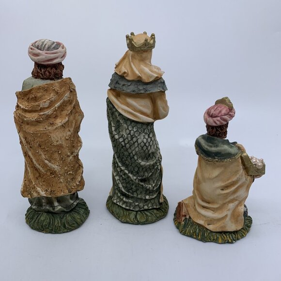 Vintage Nativity Set Mary Joseph Baby Jesus in Manger 3 Wise Men 6 Figures 6" - Picture 8 of 11